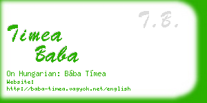 timea baba business card