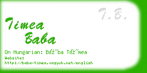 timea baba business card